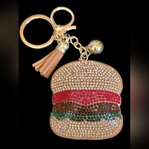 Crystal Hamburger Bag Charm / Keychain